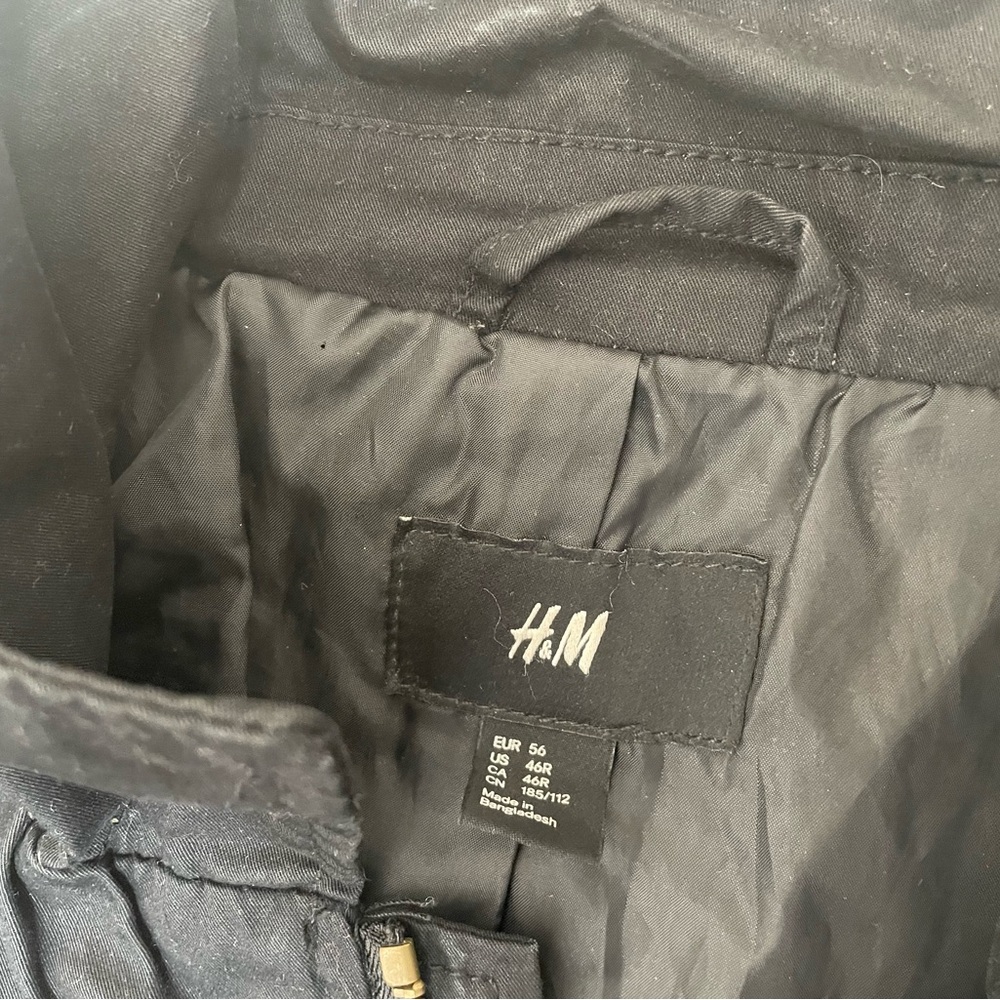 H&M Men's Black Military Style Jacket size XL - Picture 4 of 4